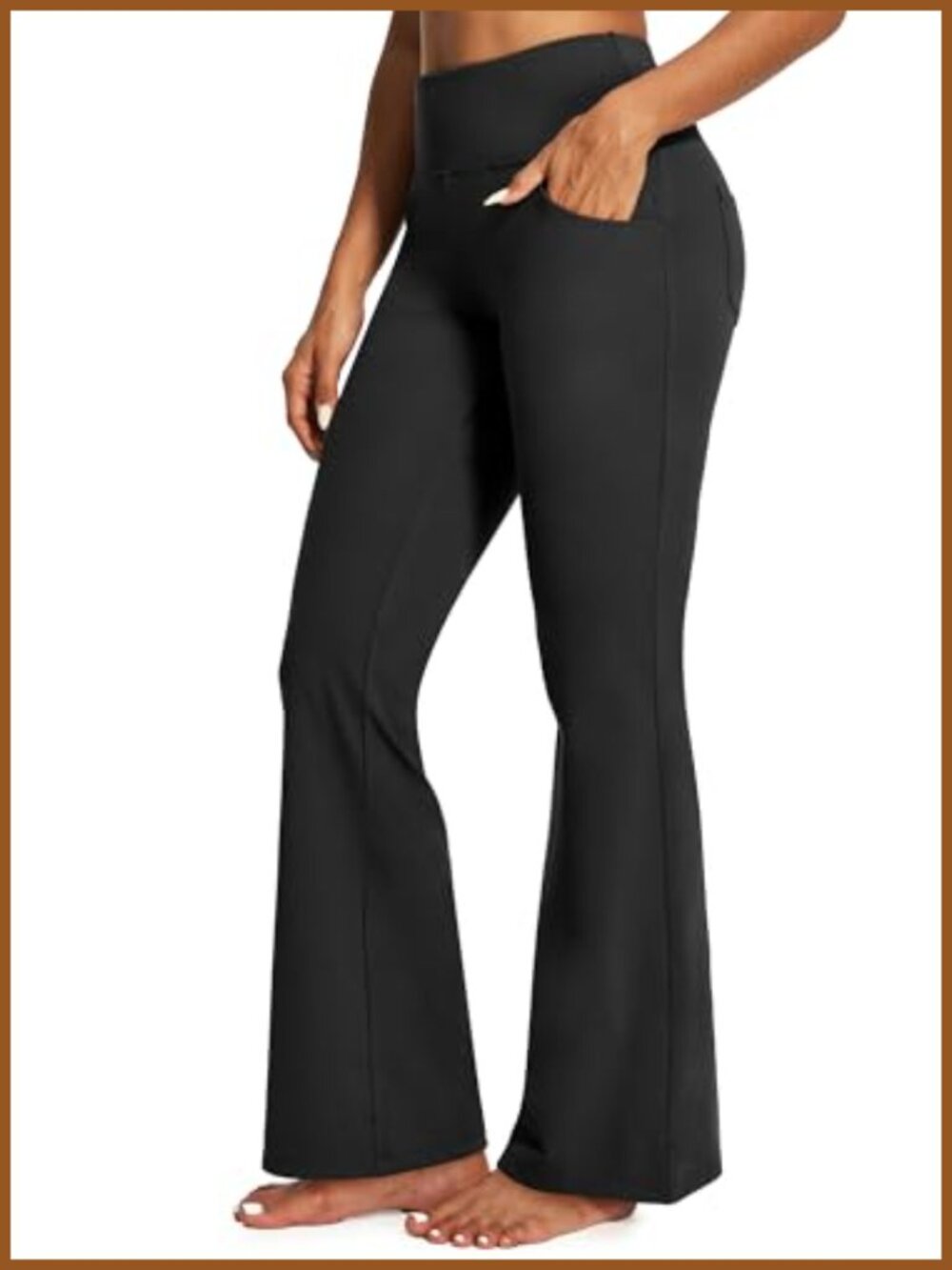 High Waist Bootcut Yoga Pants with Pockets Tummy Control Workout Leggings